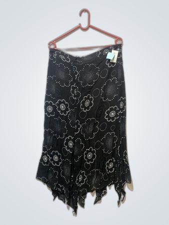 Black Floral Skirt