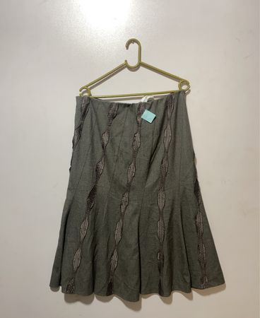 Gray Floral Skirt