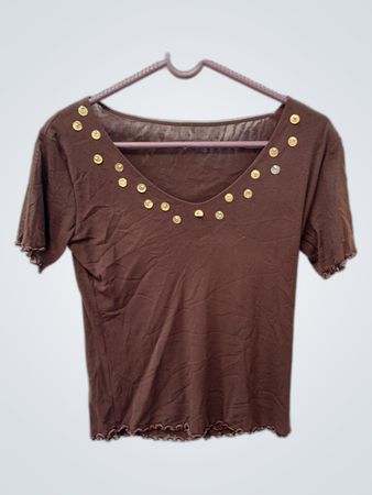 Brown Embellished Top