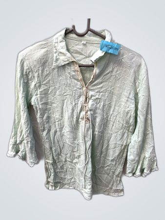 Green Linen Blouse