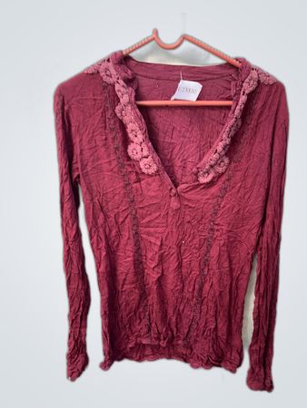 Long Sleeve Maroon Blouse