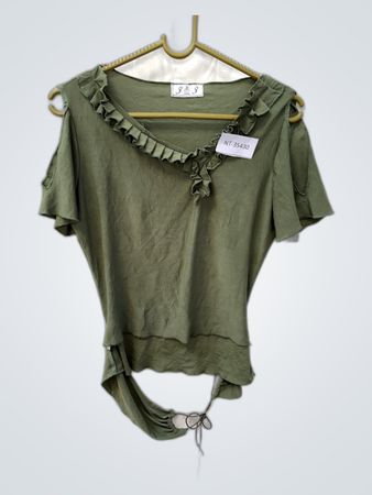 Green Ruffled Top