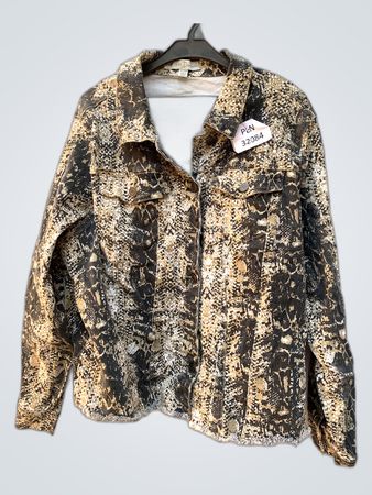 Snakeskin Print Denim Jacket