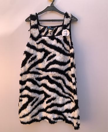 Zebra Print Fuzzy Dress