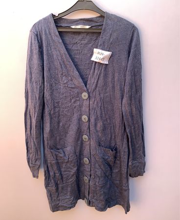 Gray Long-Sleeve Cardigan