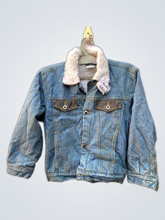 Denim Jacket with Faux Fur Collar