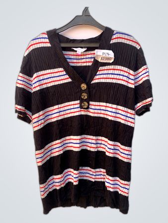 No Boundaries Striped V-Neck Knit Cardigan