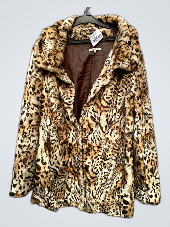 Leopard Print Faux Fur Coat