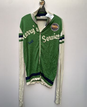 Green and White Zippered Jacket
