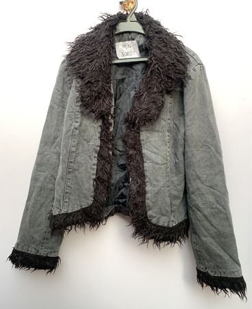 Gray Fur Trim Jacket