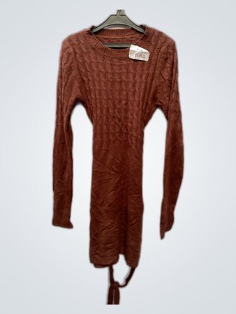 Brown Knit Sweater Dress