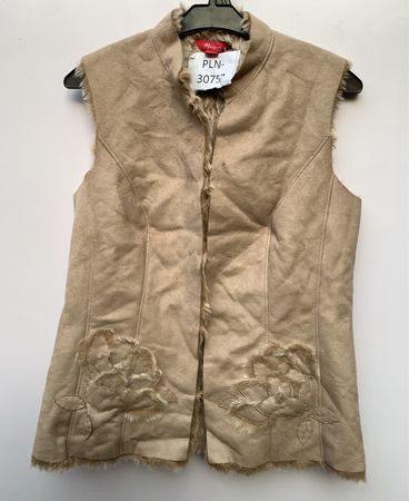 Mango Suede Fur Trim Gilet
