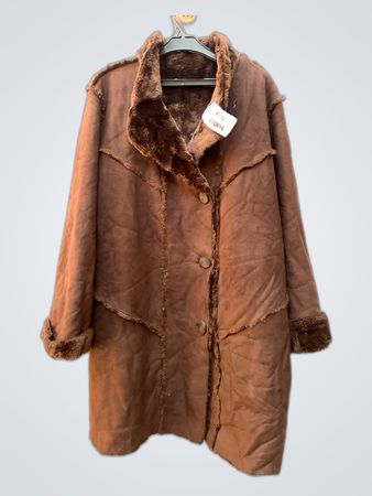 Brown Fur-Trimmed Coat