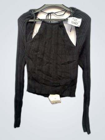 Zara Black Ribbed Top