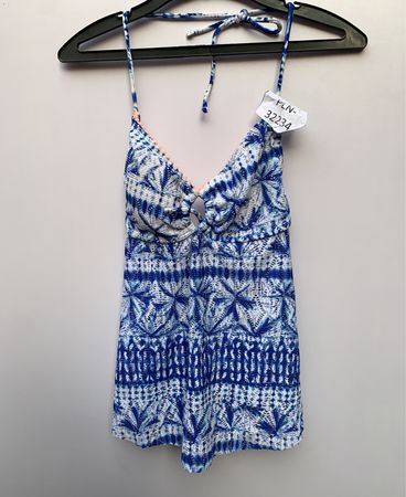 Blue and White Tie-Dye Tank Top