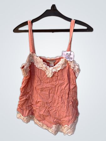 Peach Lace Trim Top
