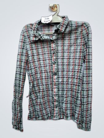 Hooded Plaid Blouse
