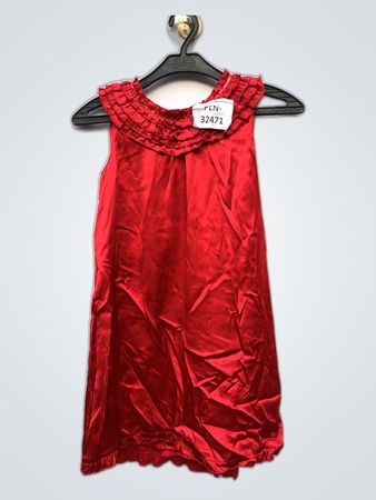 Red Ruffled Sleeveless Dress
