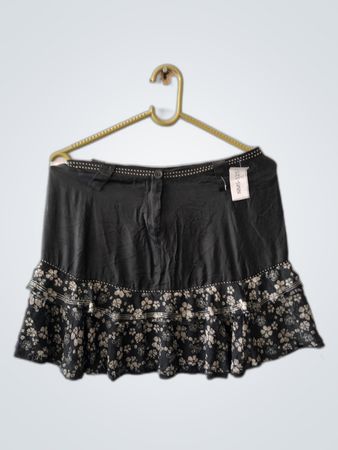 Black Floral Skirt