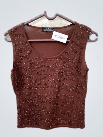 Brown Beaded Top