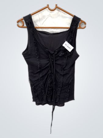 Black Ruched Tank Top