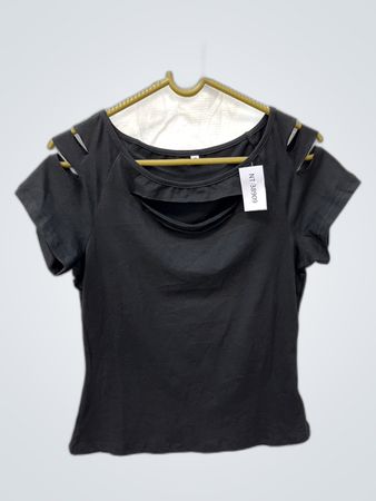 Black Cowl Neck Top
