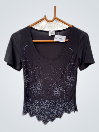 Black Embroidered Top