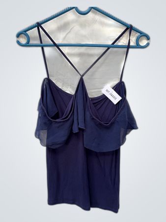 Blue Ruffled Tank Top