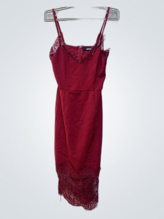 Red Lace Trim Dress