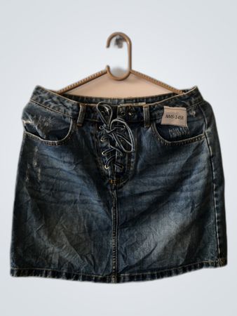 Stradivarius Denim Lace-Up Mini Skirt