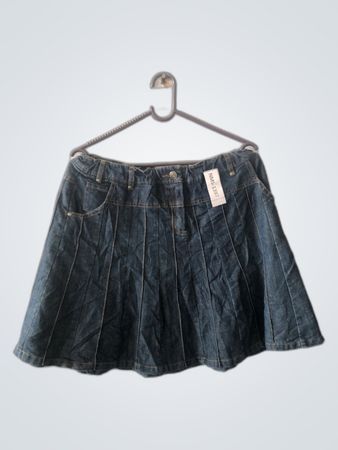 M&S Denim Pleated Mini Skirt