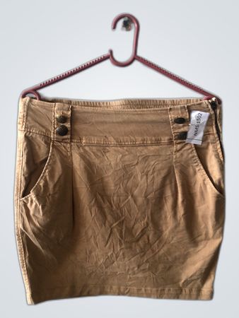 Mango Khaki Mini Skirt