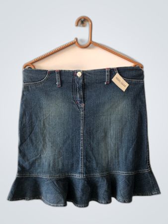 H&M Denim Ruffle Mini Skirt