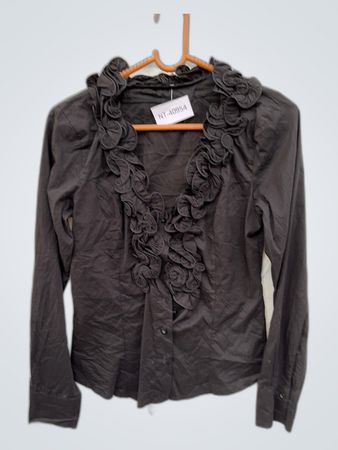 Black Ruffle Blouse