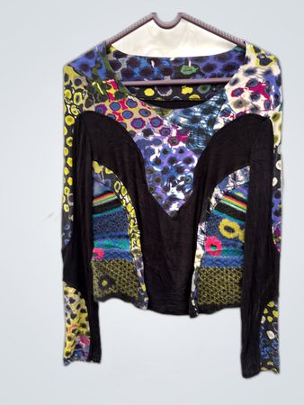 Multicolored Patchwork Knit Cardigan