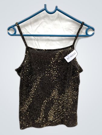 Canottiera metallica nera stampata senza marchio