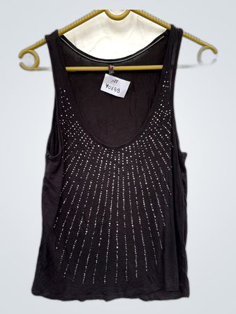 Black Rhinestone Tank Top