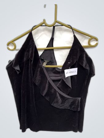 ASOS Black Velvet Halter Blouse