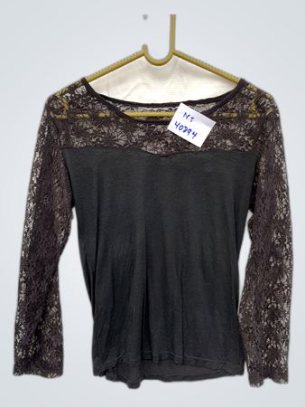 Black Lace Sleeve Blouse