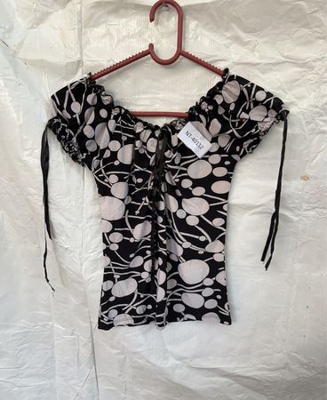 Polka Dot Peasant Blouse
