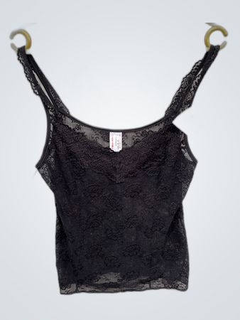 Top in pizzo nero