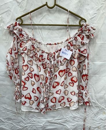 Printed Ruffle Blouse