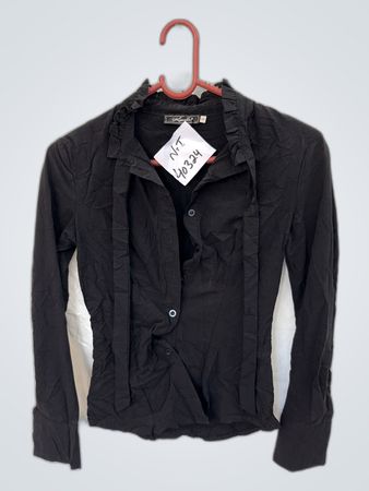 Karelina Black Ruffle Blouse