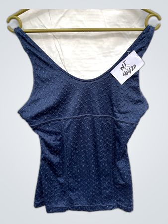 Navy Blue Textured Tank Top
