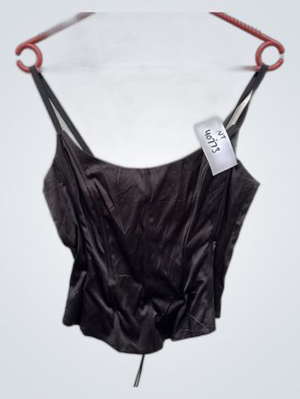 H&M Black Lace-Up Corset Top