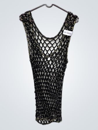 Unbranded Black Beaded Mesh Top