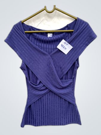 Venus Purple Ribbed Knit Top