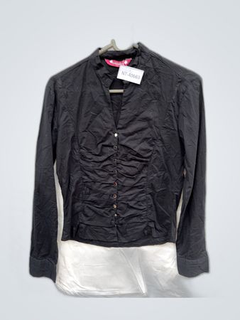 Cottondress Black Ruffle Blouse