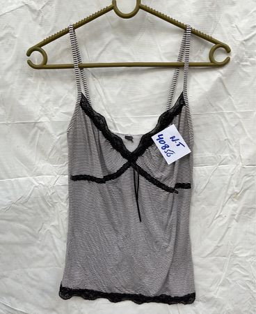 Striped Lace Trim Camisole Top