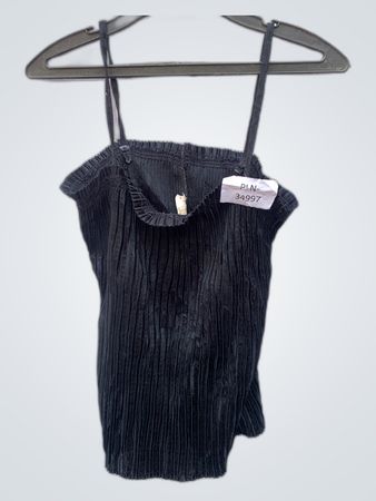 Sylvain Beitschger Black Pleated Camisole Top
